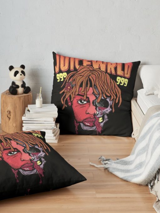 Juicewrld Throw Pillow Official Cow Anime Merch