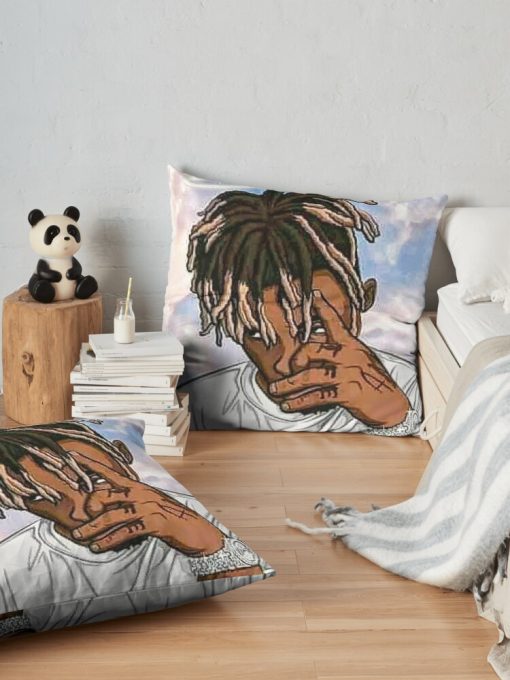 Juicewrld Throw Pillow Official Cow Anime Merch