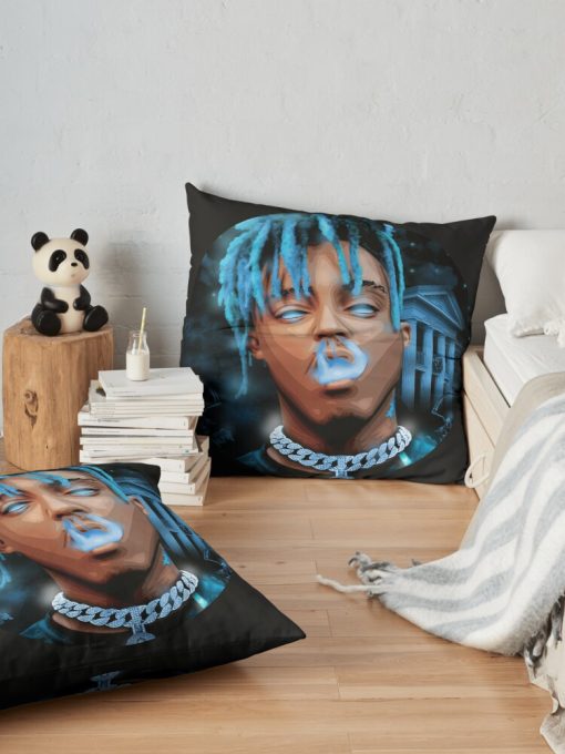 R.I.P. Juicewrld Throw Pillow Official Cow Anime Merch