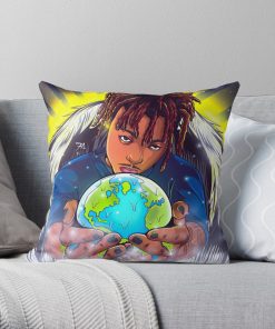 Juicewrld Edit Throw Pillow Official Cow Anime Merch